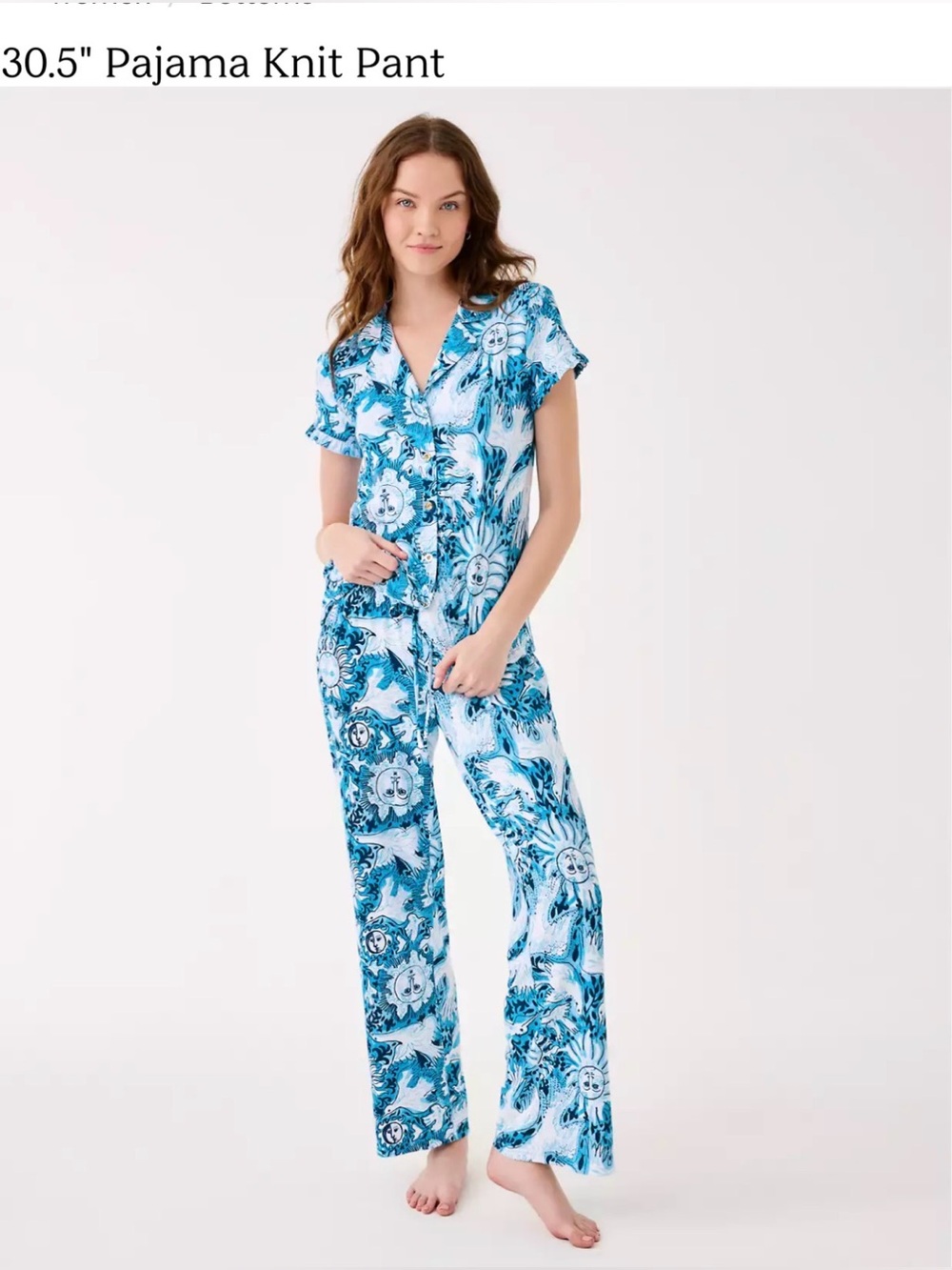 Lilly Pulitzer Bellevue Blue Lilly Gulls pajama BOTTOM NWT